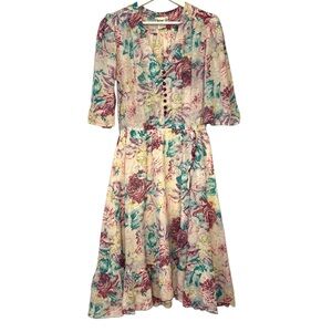 COCO of CALIFORNIA | Vintage 1970’S Floral Romantic Cottagecore Dress Size 12
